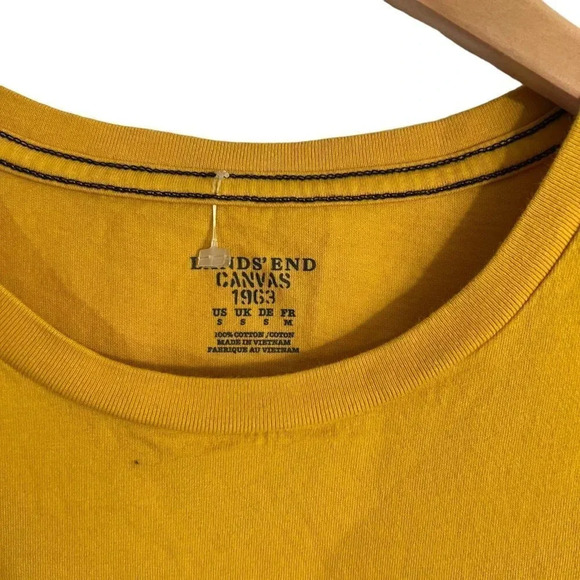 Lands End Canvas Crewneck T Shirt Women’s Size Small Green Yellow Third Coast - Picture 4 of 4